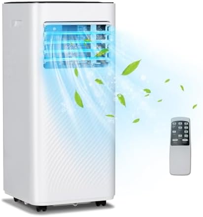 KOTEK Portable Air Conditioners, Cools up to 350 Sq. Ft 4-in-1 AC Unit for Bedroom w/Sleep/Dehumidifier/Fan/Cool Mode, Window Kit/Child Lock, Room Air Conditioner Portable for Home Office (10000 BTU)
