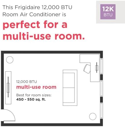 Frigidaire Through-the-Wall Room Air Conditioner, Remote Control, Washable Filter, Timer & Sleep Mode, 115/120V, White (12,000)