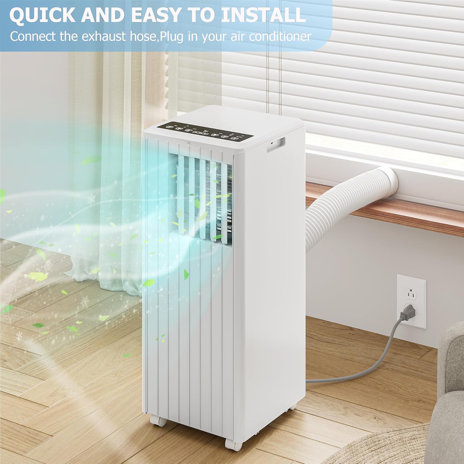 Garvee 8000 BTU Portable Air Conditioners, Portable AC With Remote for Room to 300 sq.ft 3 in 1 Air Conditioner With Dehumidifying/Fan/Timer And Window Kit
