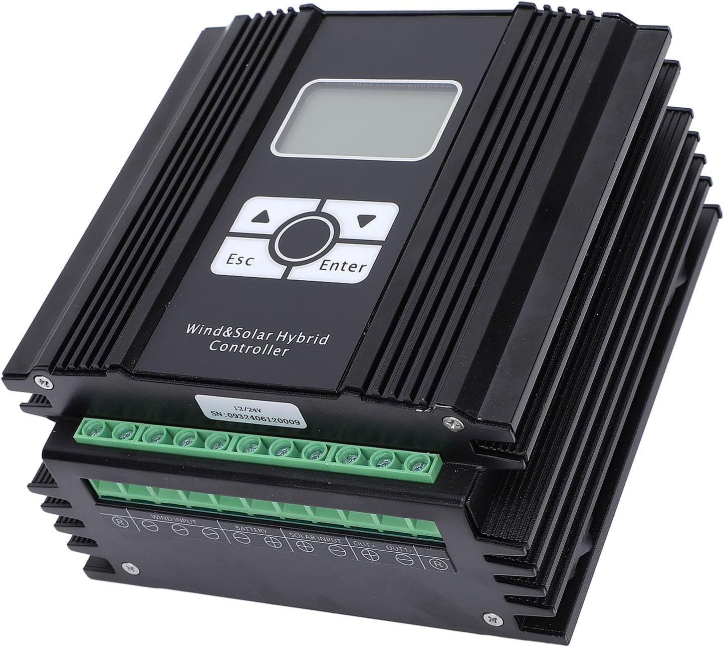 Wind Solar Hybrid Charge Controller 12V / 24V MPPT Technology LCD Display 1000W, 600W Fan - Intelligent Stability, Multi Layer Protection, Ideal for Home and Marine Use (600W Fan)