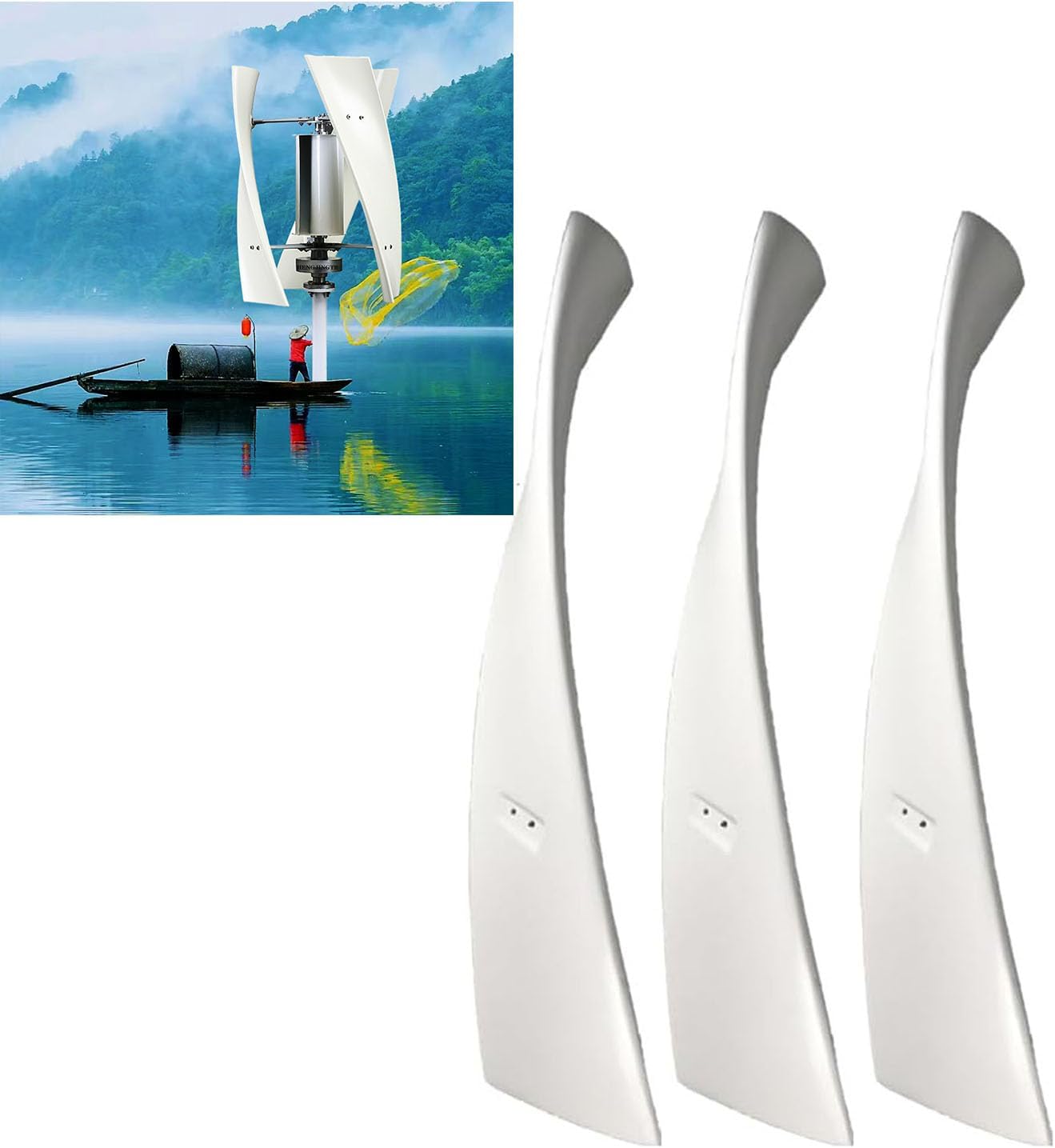 100W-12000W Wind Turbine Generator 3PCS Blades, Efficient Windmill for Low Wind Speeds (Starting at 2.5M/S), Durable & High Performance Renewable Energy Solution