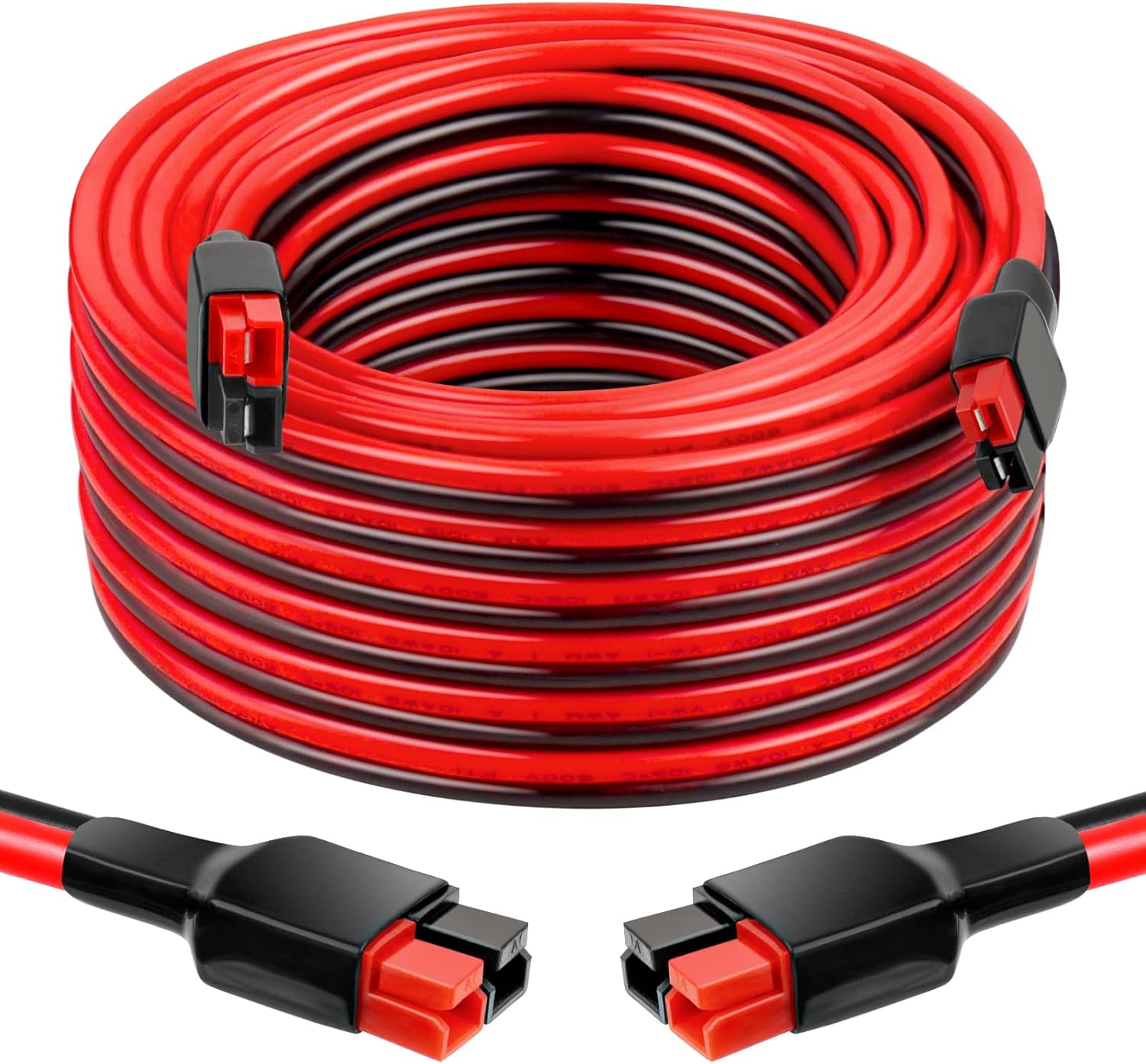 XRDS -RF 10AWG Anderson-Style Extension Cable 50FT, Anderson-Style 30A Connectors, Tinned Copper with PVC Jacket, Power Connect/Disconnect for Solar Panels, RVs, and Battery Systems