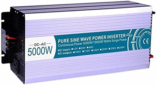 inBEKEA 5000W High Power Inverter 12V / 24V / 48V Home Car DC to AC110V / 220V Converter with 2 AC Outlets for Outdoor Lighting Power outages (48vto220v)