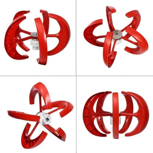 Horizontal Wind Turbine Generator Kits for Home Use - 400W 600W 800W 1000W 1200W, Quiet Vertical Design, 5 Blades with Battery Charging Controller
