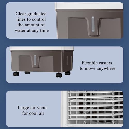 Portable Air Conditioner, Oscillating Tower Fan with Remote, Evaporative Air Cooler with 3 Wind Speeds, Cooling Fan Air Conditioner for Room Office(C)