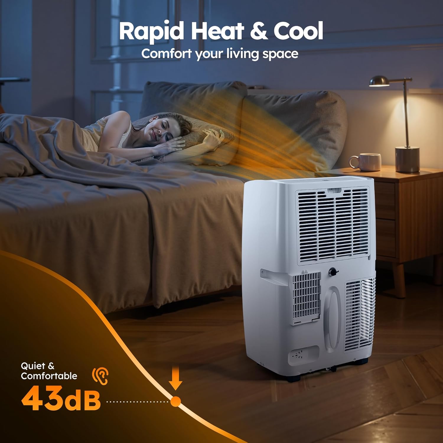 12,000 BTU Smart Air Conditioner with Heat, 4 Modes 3 Speeds Portable AC Unit with APP, Fast Heating/Cooling/Dehumidifier/Fan Mode/Remote Control/24Hrs Timer for Bedroom/Dorms/Office