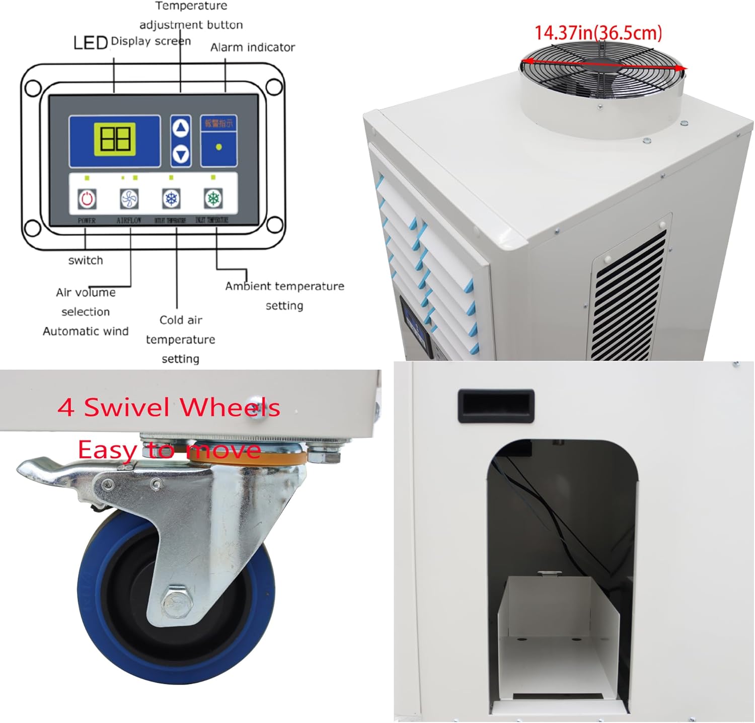 Industrial Air Conditioner Portable Mobile Spot Cooler Industrial Grade Commercial Indoor Outdoor Machine Louver Type 220V 1820W