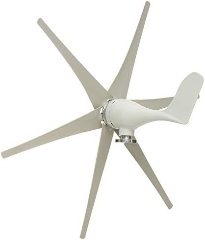 5000W 12V 24 V 48 Volt 6 Nylon Fiber Blade Horizontal Home Wind Turbines Wind Generator Power Windmill Energy Turbines Charge,White,48v
