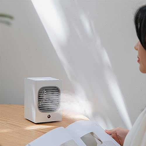 Portable Air Conditioner, Personal USB Rechargeable Cooling Fan with Digital Display, Automatic Head Shaking, Stay Cool and Comfortable, for Car Bedroom Office Home Tent Camping