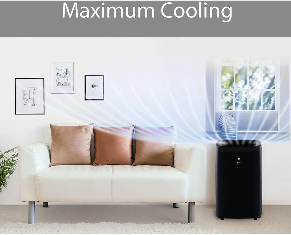 LG 8,000 BTU Smart Portable Air Conditioner, 115V, Cools 350 Sq.Ft. (14' x 25' Room Size), Portable Air Conditioner for Home with Voice Control, Works with LG ThinQ, Amazon Alexa, and Hey Google