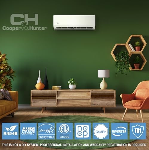 Cooper & Hunter 30,000 BTU Ductless Mini Split Air Conditioner & Heat Pump – 22.3 SEER2 – 16FT Installation Kit Included – 230V Inverter System – Pre-Charged