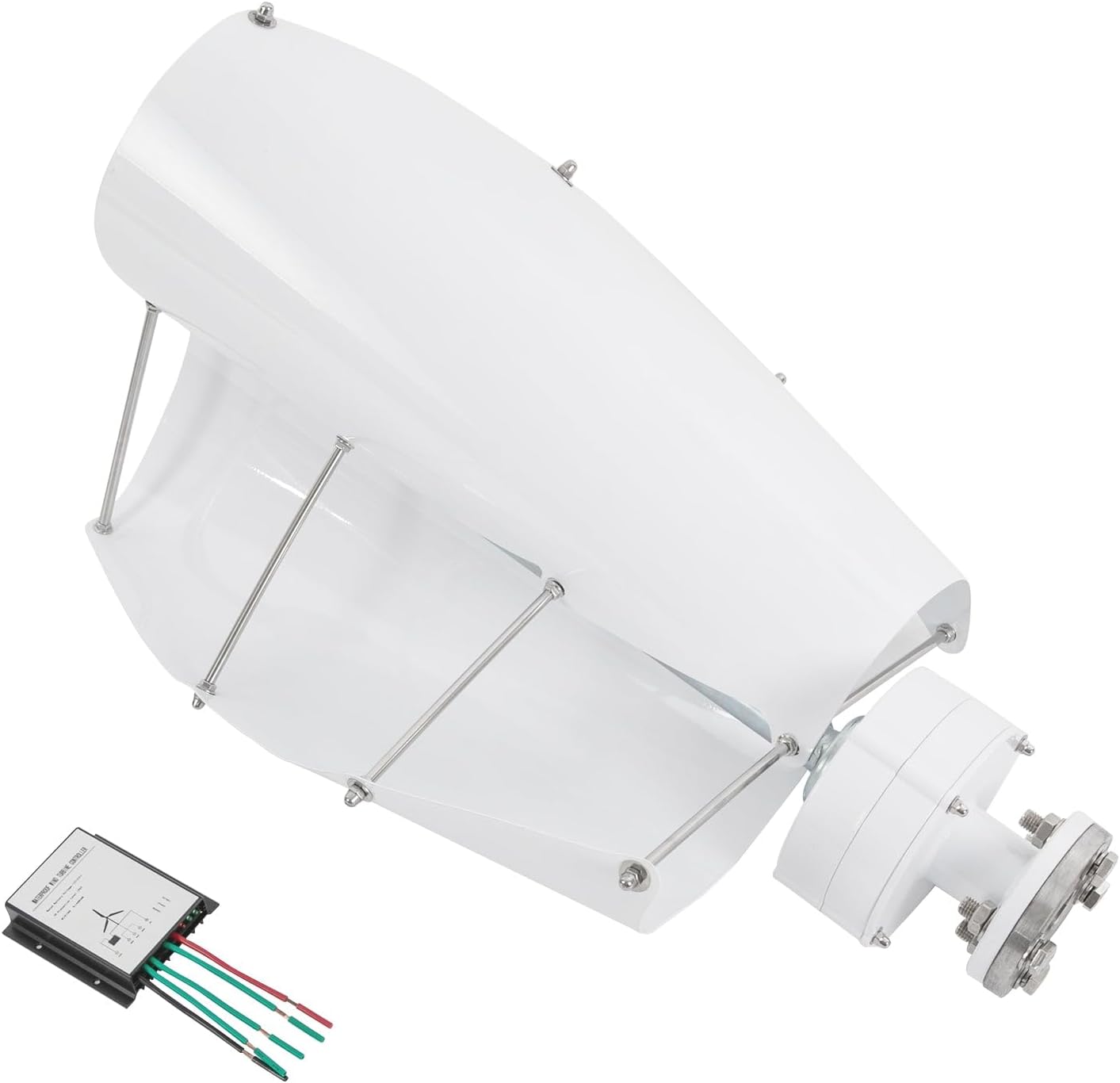 500W 12V Wind Turbine Vertical Axis Generator with Controller Wind Turbine Wind Turbine Power Generation for Home White