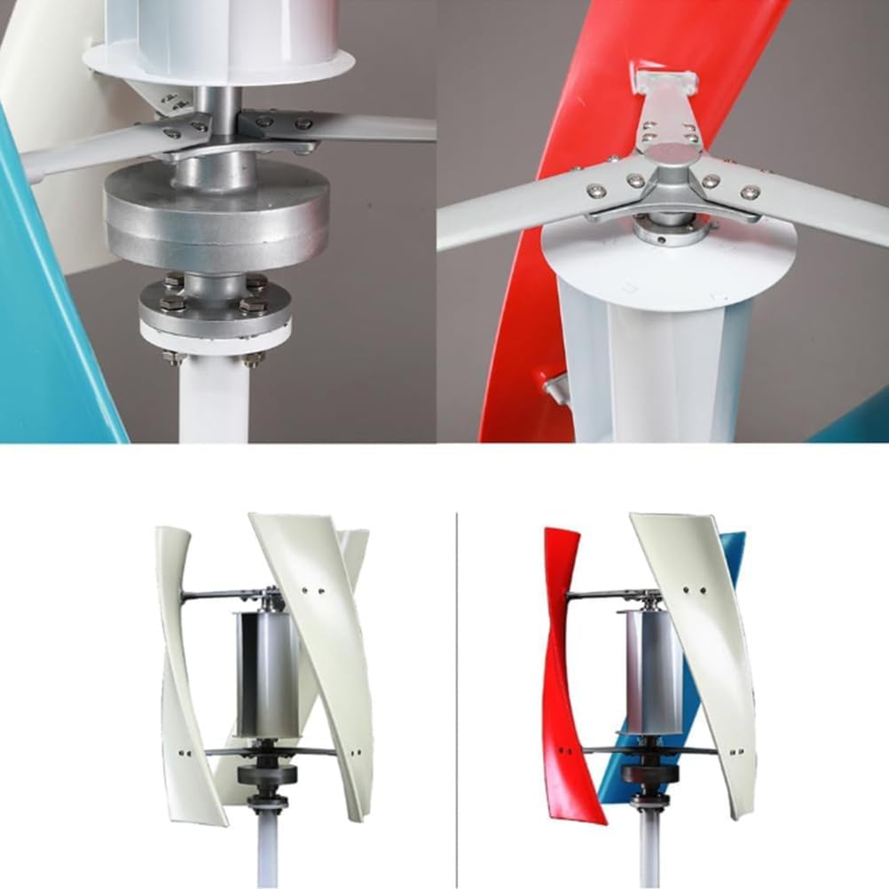 3-Blade 14000W Colorful Wind Turbine Windmill,12V/24V/48V/220V Vertical Wind Generator, for Home Business Boats Cabins Gazebos Off-Grid Power