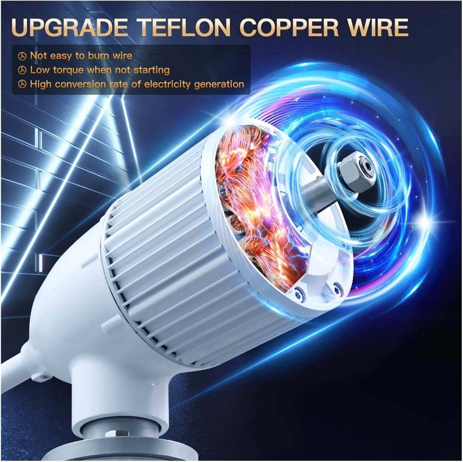 5KW 6KW Horizontal Wind Turbine Windmill No Noise Wind Turbine Generator Kit for Marine, RV, Home, Windmill Generator Suit Industrial Energy(6KW Wind Turbine,96V)