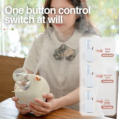 Humidifiers for Bedroom 1200/2400mAh Air Conditioner Portable Camping Fan Rechargeable Spray Cooling Cute Air Humidifier Fan Outdoor Home Humidifier for Home (Color : 1200mAh Grey)