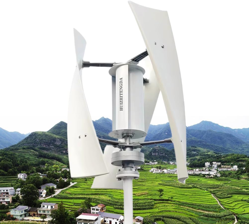 3-Blade Vertical Axis Wind Turbine Generator, 10000W Wind Turbine Wind Turbine Power Generation 12V/24V IP67 Windmill Generate Turbin Complete Set