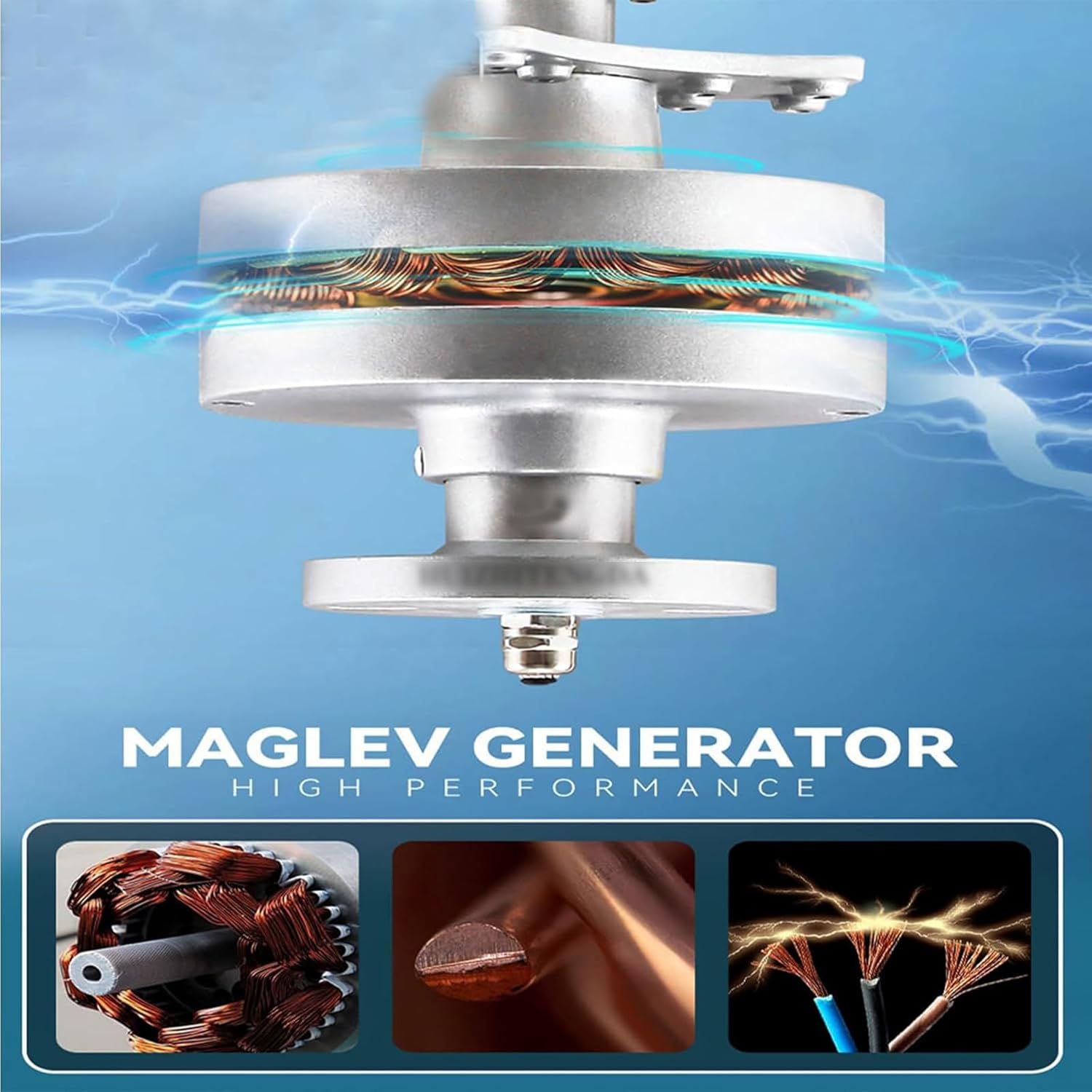 6000W Vertical Wind Turbine Generator with Charge Controller for Home & Boat - 24V Eco-Friendly Renewable Energy System, High Efficiency Wind Power Solution