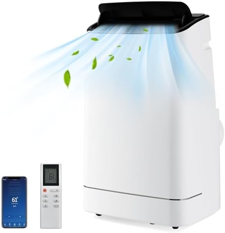 KOTEK Portable Air Conditioners with Heat, up to 800 Sq.Ft, 15000 BTU 4-in-1 AC Unit for Bedroom with Auto Swing, APP Remote Control & Window Kit, Room Air Conditioner Portable for Home Office