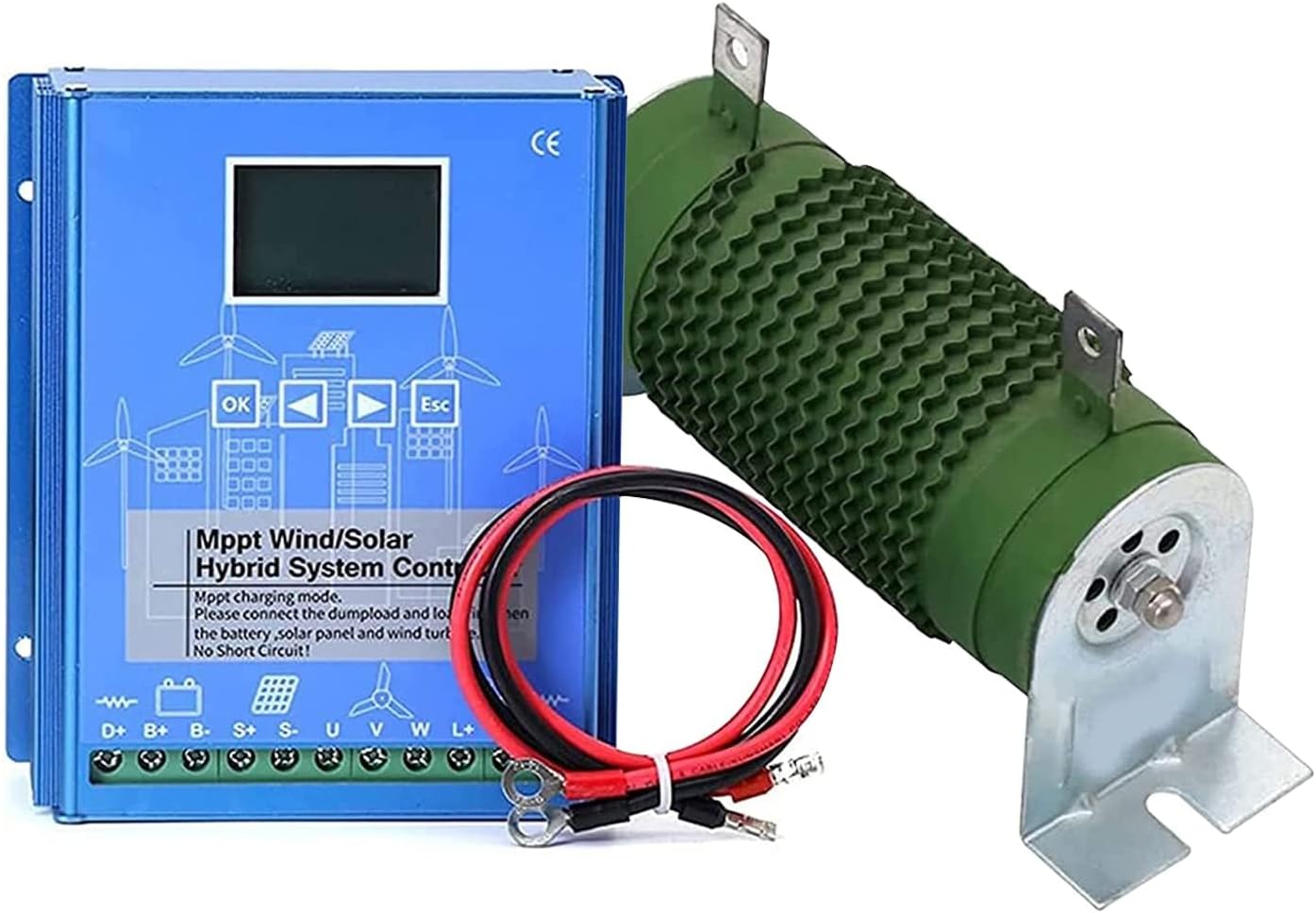 Solar Controller ,3000W 12V/24/48V Automatic Solar Charging Controller Wind Solar Panel Battery Regulator with LCD Display (Blue),12V