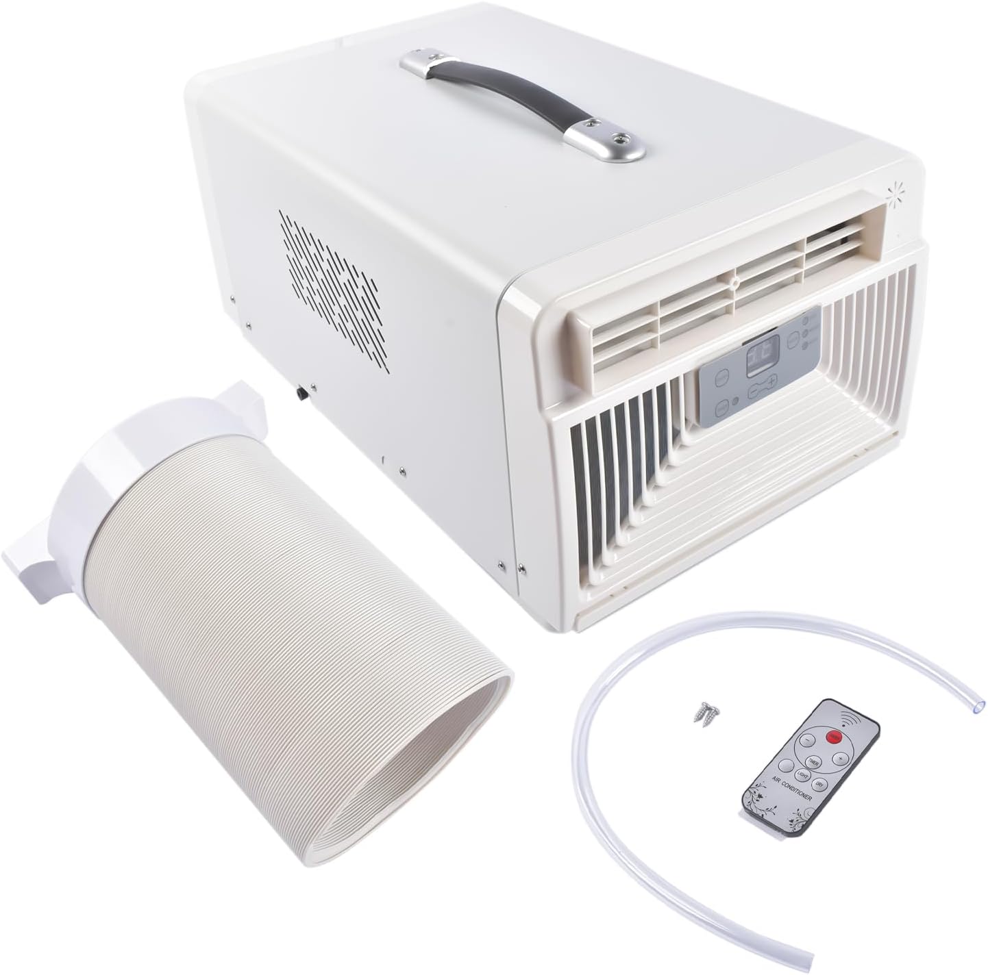 110V Portable Air Conditioner Portable AC Unit 650W Cooling for Tent Camping RV Truck Van Life Home, White Mustrod