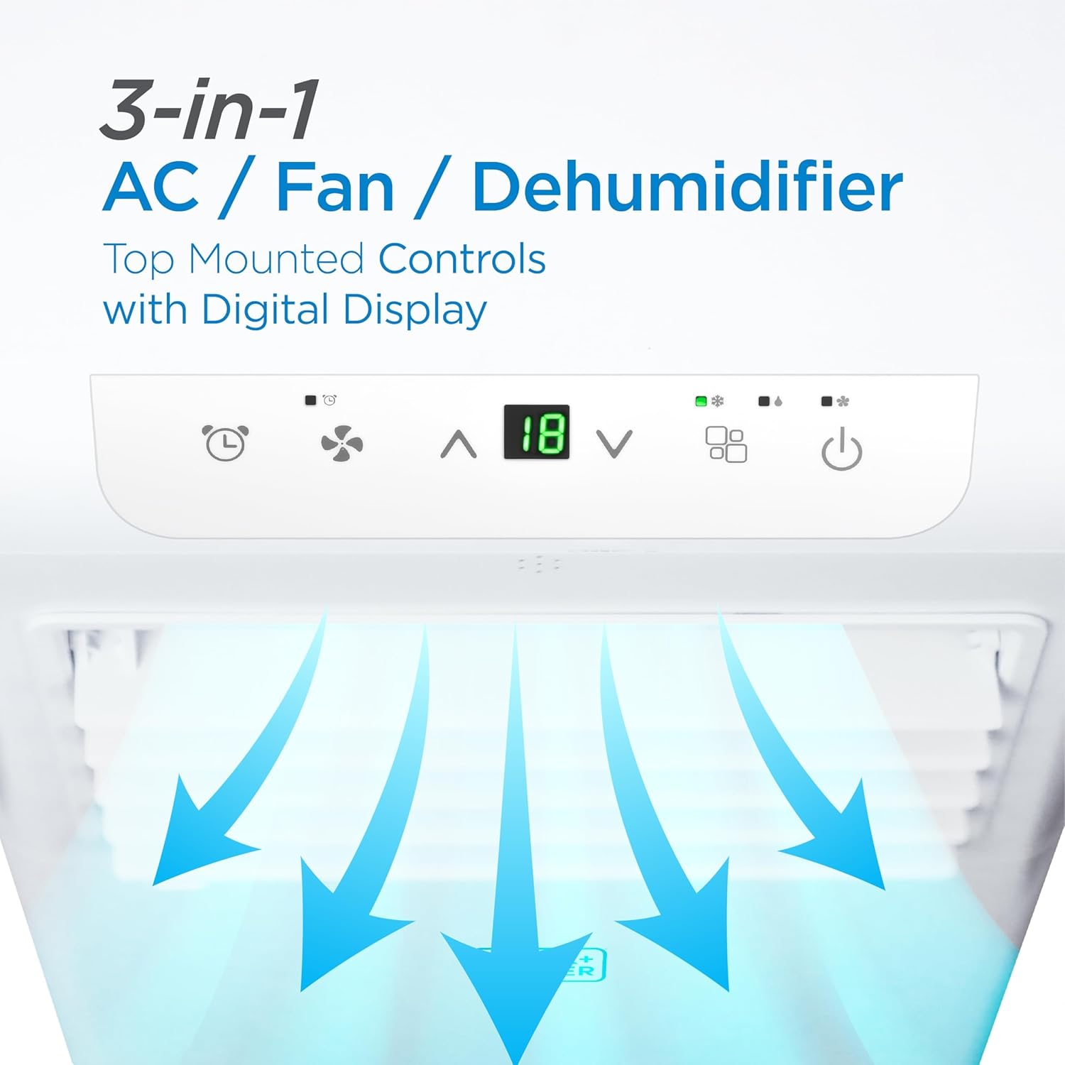 BLACK+DECKER Portable Air Conditioner, 8,500 BTU (5,100 BTU SACC) for Rooms Up To 350 Sq. Ft., Portable AC with Full Function Remote Control & Window Kit, BPACT05SM, White