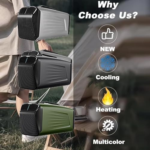 Portable Air Conditioners,Mobile Air Conditioners,Camping Air Conditioner,4-In-1 Air Cooler&Heater-Remote,3 Speeds & Lightweight, Low Noise-For Camping Outdoor,Rv,Truck,Office,Bedroom ,Green