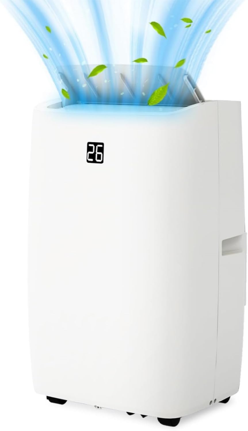 12000 BTU Portable Air Conditioner, 3-In-1 Ac Unit with Fan, Cooling & Dehumidification Modes, Air Conditioners Cool Up to 550 Sq.Ft with 24h Timer & Remote Control