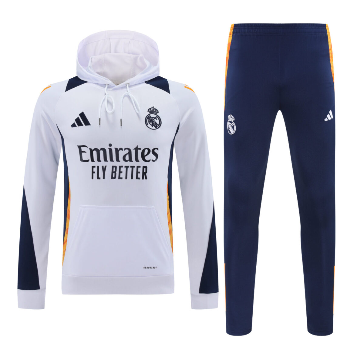 Conjunto manga larga Real Madrid blanco manga negra - NewNow