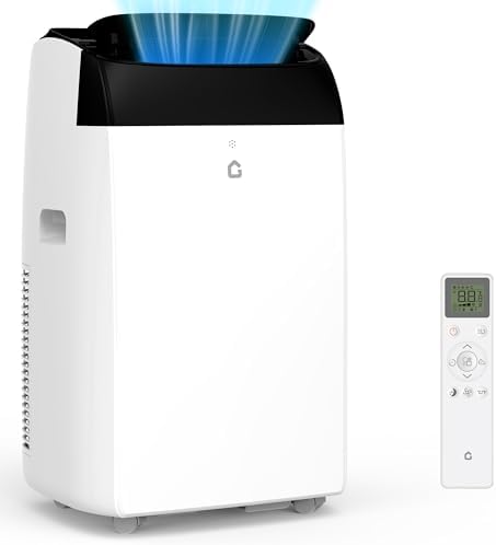 Portable Air Conditioners 14,000 BTU, Fast Cooling up to 750 Sq.Ft., Room Air Conditioners Portable with Dehumidifier & Fan Mode & Remote Control for Bedroom, Dorms, Indoor Rooms - Black