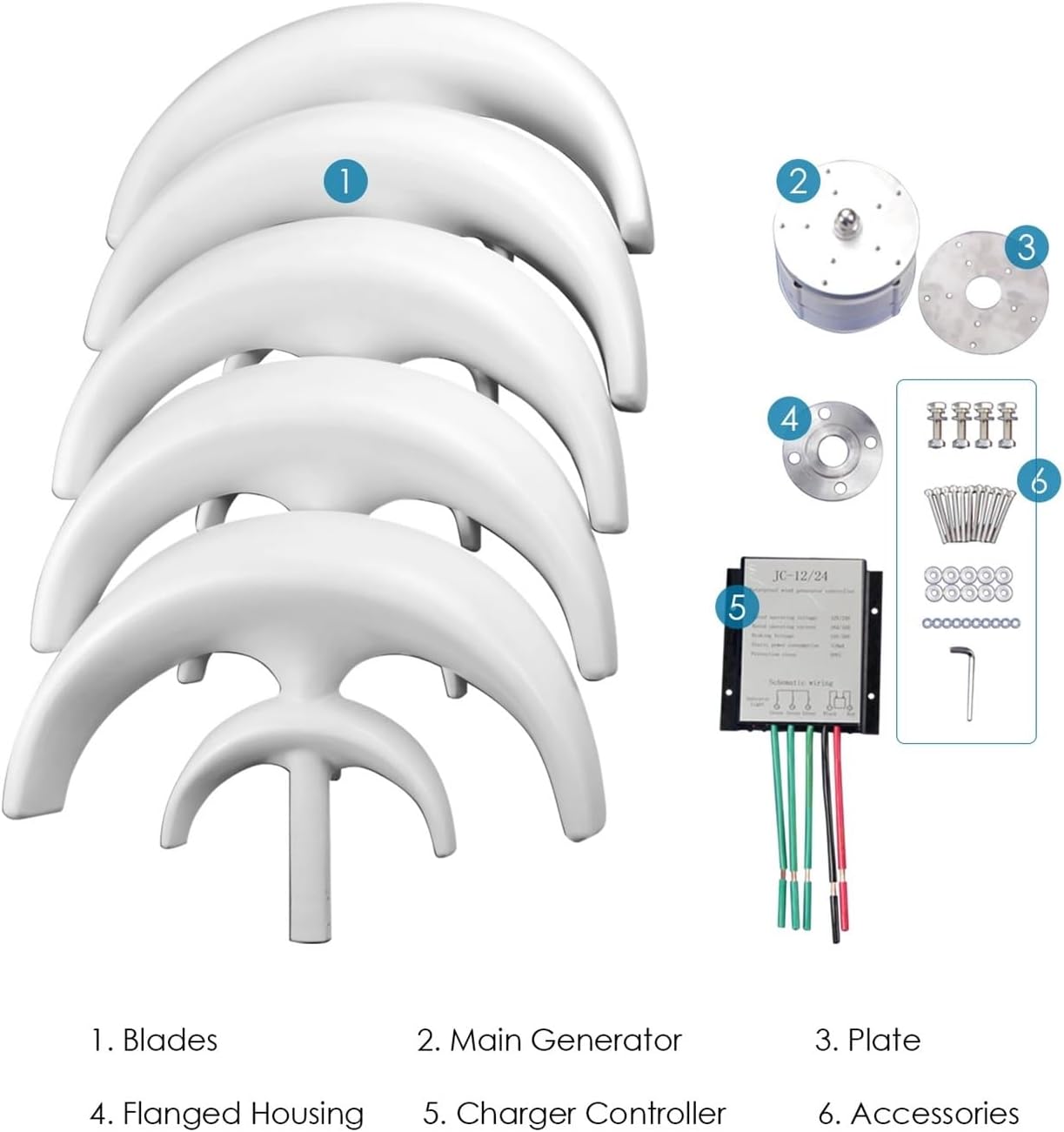12V Wind Power Generator 1200W Wind Generator with Controller 5 Blades Minitype Lantern Wind Turbine Generator Kit Industrial Energy