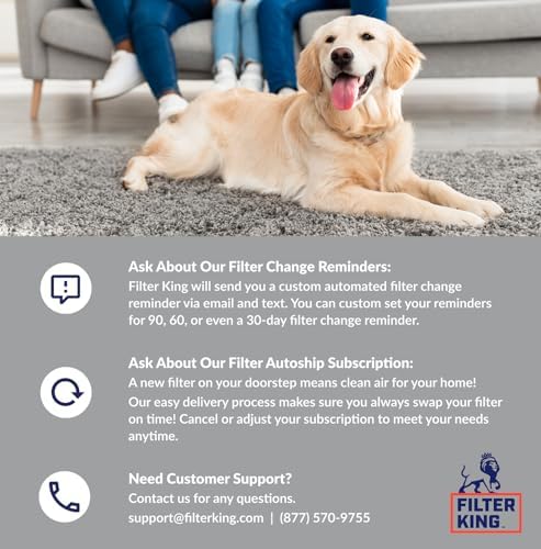 Filter King 21x22x1a Air Filter | 4-PACK | Carbon MERV 8 HVAC Pleated A/C Furnace Filters | MADE IN USA | Actual Size: 21 x 22 x .75