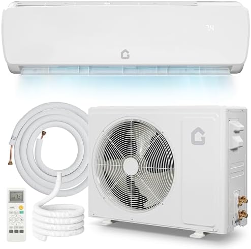 19 SEER2 9000 BTU Ductless Mini Split AC Heat Pump for 450 Sq.Ft, 230V Ultra-Quiet Inverter Air Conditioner System, 3-in-1 Cooling Heating Dehumidifying with 10ft Pre-Charged Line Set
