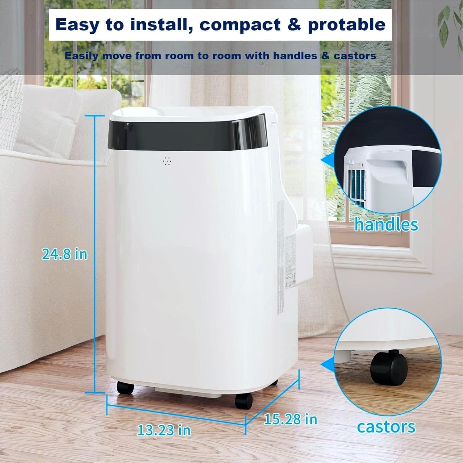 10000 BTU Portable Air Conditioner Cools Up to 450 Sq.Ft, Low Noise 52db/48db,3-In-1 Portable Ac Unit With Dehumidifier & Fan, Remote Control, 24H Timer, Sleep Mode, Includes Window Kit