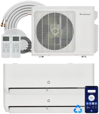 18K BTU Dual Zone Mini Split AC with 12K+12K Indoor Units, Cools 800-1,000 Sq.Ft, 24 SEER2, R454B Refrigerant,WiFi Smart Control, Dual-Zone Independent Temp (±1℃),Heating System,16Ft Pre-Charged Kit
