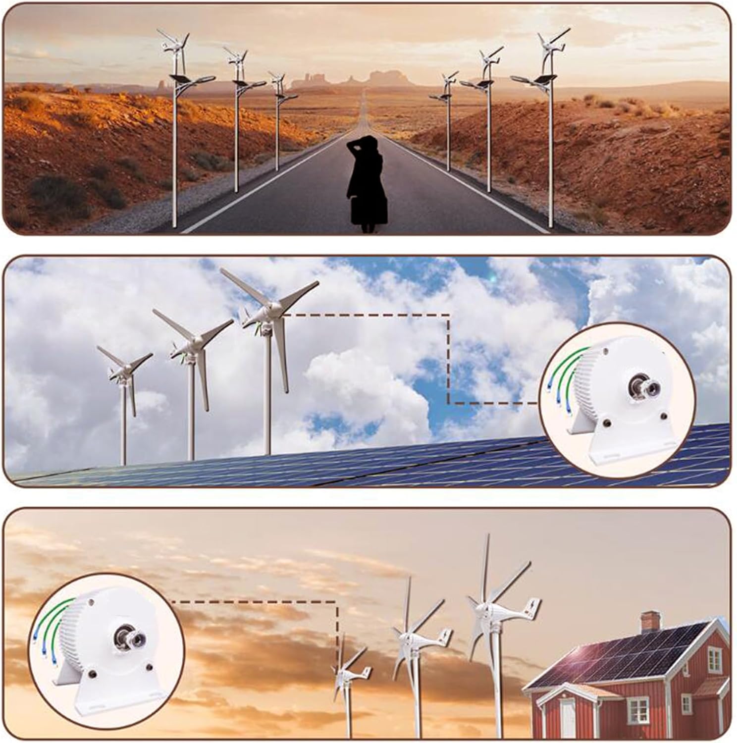 10000W 3 Phase Gearless Permanent Magnet, 12V-220V Vertical Wind Power Turbine Generator AC Alternators Motor Wind Turbine Generator for Wind Water Turbine