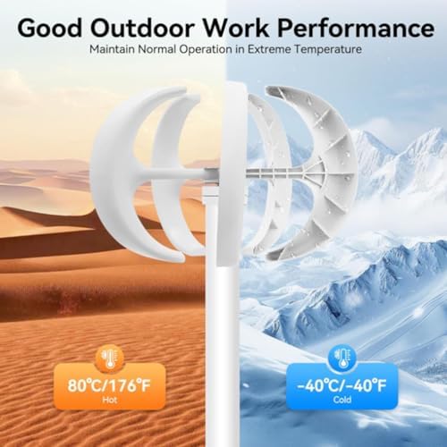 Kang 5000W Vertical Axis Wind Turbine Generator - 5 Blades, 12V/24V/48V/220V, Permanent Magnet, Waterproof IP67, Efficient Power for RVs, Terraces & Off-Grid Use