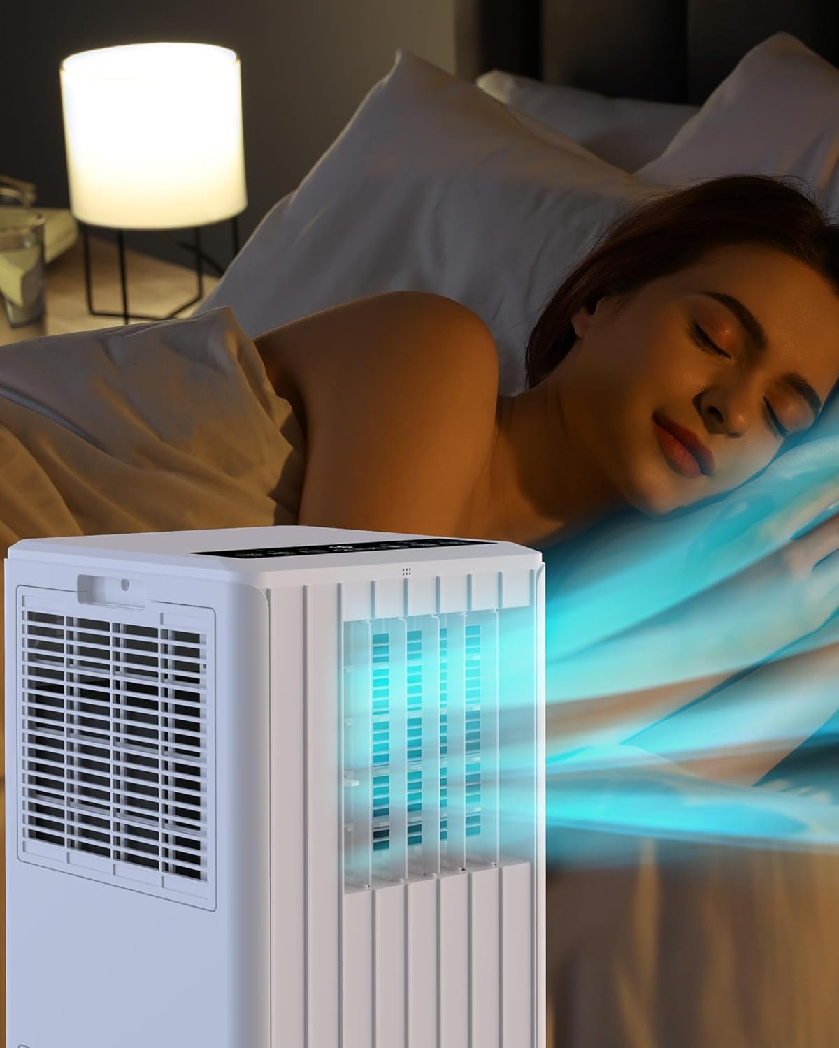 8,000 BTU Portable Air Conditioner with Remote,Dehumidifier,Fan Mode for Rooms Up to 350 Sq. Ft.,3-In-1 AC Unit with Timer & Window Kit,White