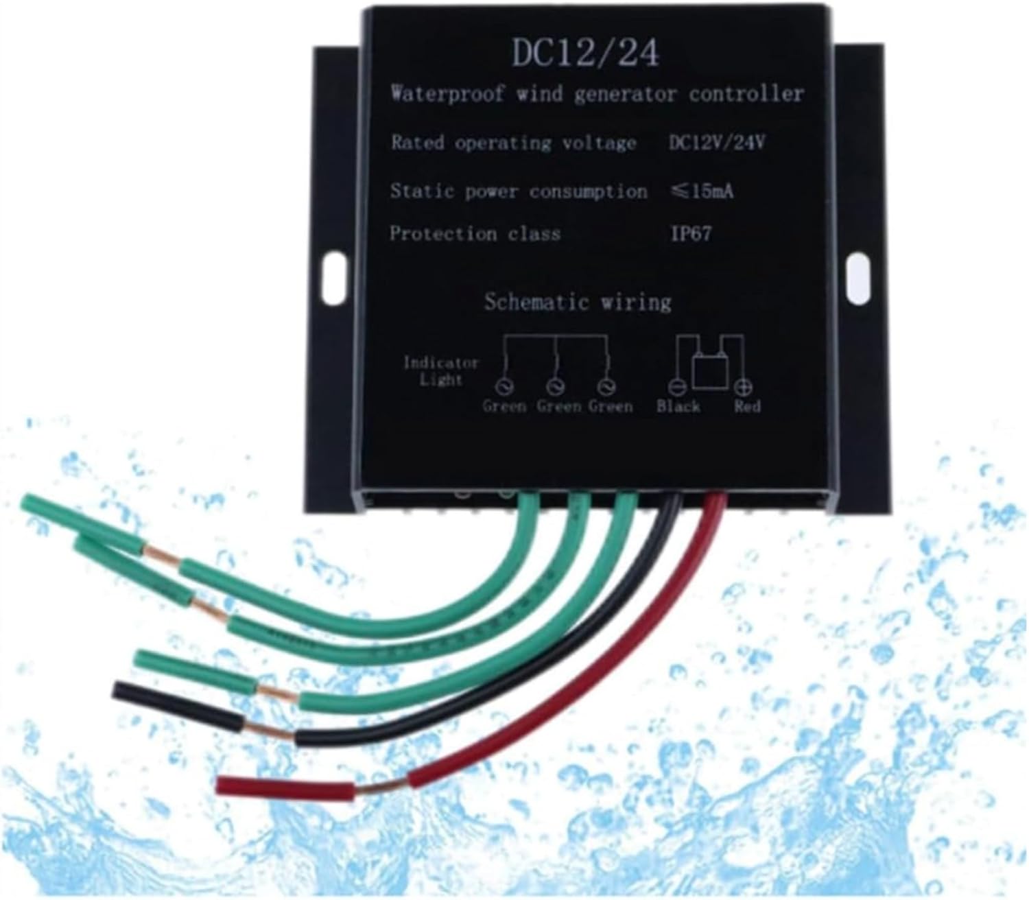 12v, 48V,Wind Turbine Controller Ip67 Waterproof 5000W MPPT Wind Turbine Charge Controller with Overcharge Protection and Display (Black 12V 24V 48V 220V)