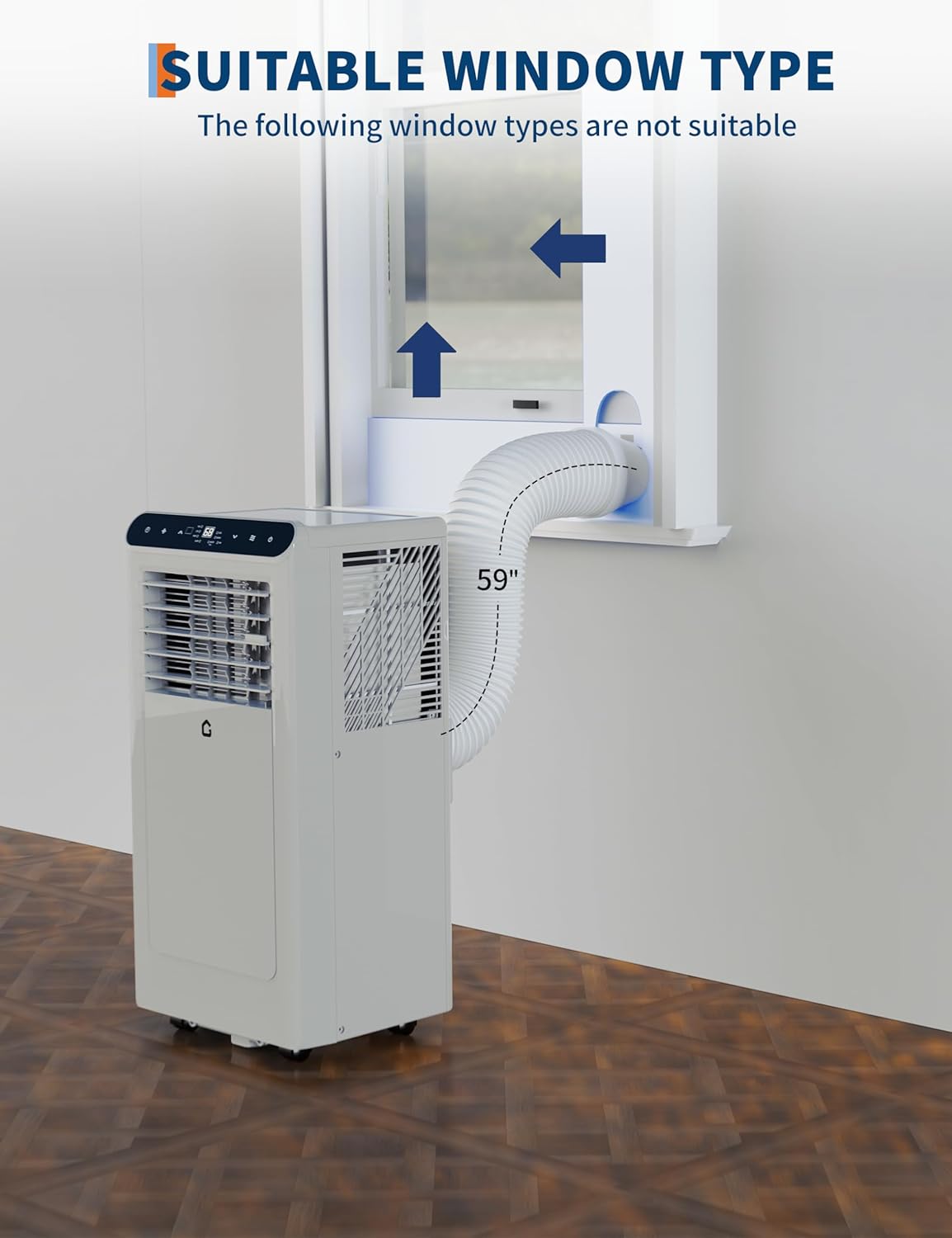 Portable Air Conditioner, 8,000 BTUs Small Room Air Conditioner for Home Office With With Cooling, Fan, Dehumidifier 3 in-1, 24H Timer, Sleep Mode, Cools Up to 350 Sq. Ft.