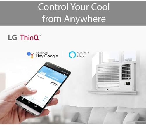 LG LW1223HR 12200 BTU Window Air Conditioner with 570 Square Feet Coverage, Quiet Operation, and LED Display (White)