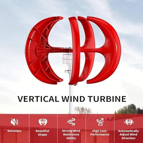 5000W Vertical Wind Turbine Generator Kit - 12V/24V/48V 5-Blade DC for Home, Chalet & Hybrid Solar-Wind Energy Solutions - Efficient Renewable Power Generation