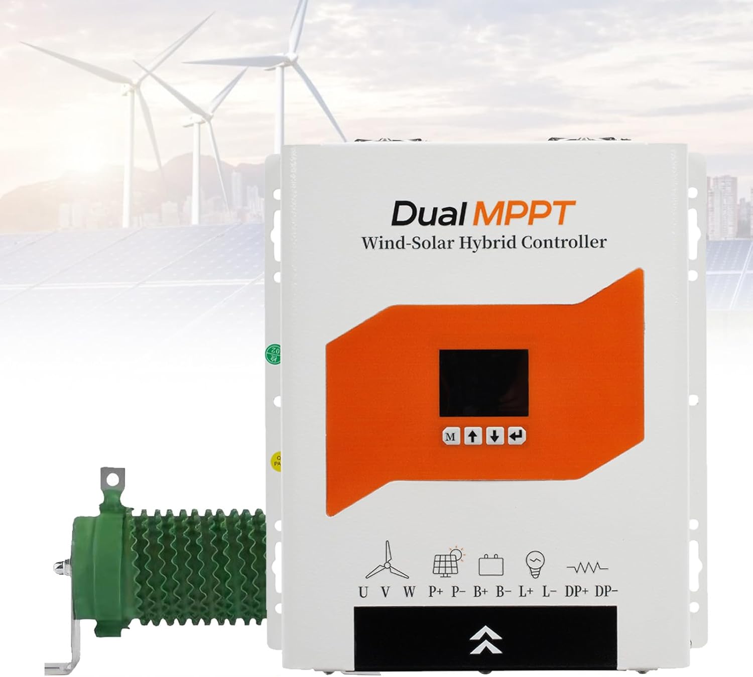5000W Dual MPPT Solar Wind Hybrid Charge Controller, Color LCD Display 5000W, for Wind Turbines and Solar Panels 12V/24V