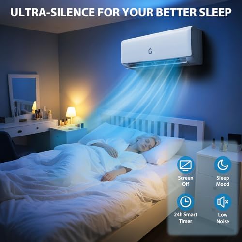 18000 Btu Mini Split Air Conditioner & Heater - Wifi Enabled, 19 SEER2 Energy-Efficient Inverter, Air Conditioner with Aux Input, Cools Up to 1250 Sq.Ft