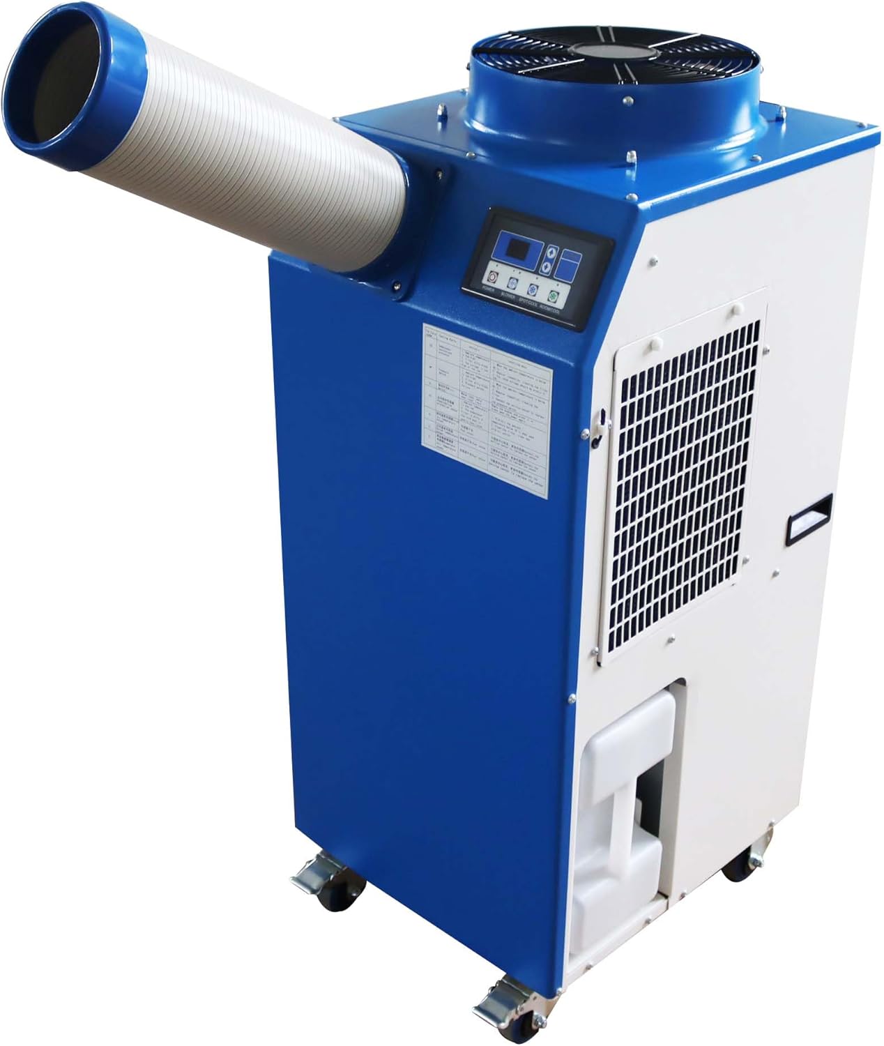 220V Industrial Portable Conditioner Air Flow 480m³/h with Wheels Large Tank Commercial Spot Cooler Adjustable Air Outlet Ideal for Insititute Workshops Outdoor Events 1400W