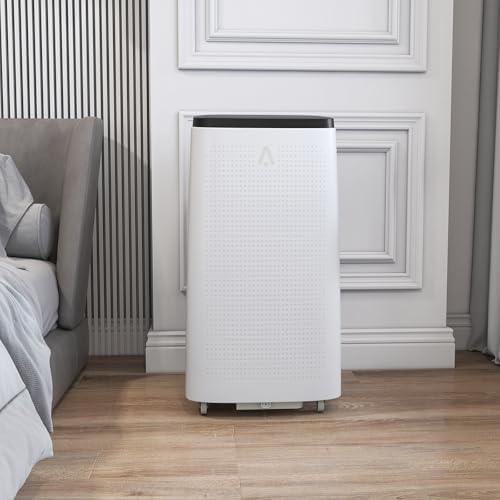 14000 BTU Portable Air Conditioners for Room Cooling Up to 750 Sq. Ft, 3 In 1 Mobile Indoor AC Units with Dehumidifier & Fan, Remote Control, Sleep Mode, 24H Timer, Window Vent Kit (White+Black)