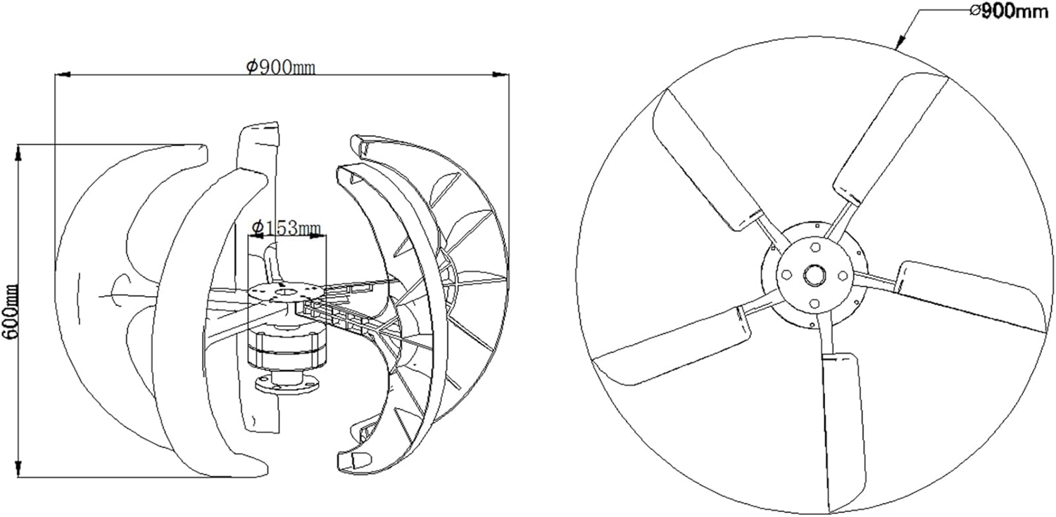 220v,Residential Wind Turbine Horizontal Axis 5 Blades 3000W12V 24V 48V 220V Low Start-Up Wind Speed with Controller and Inverter
