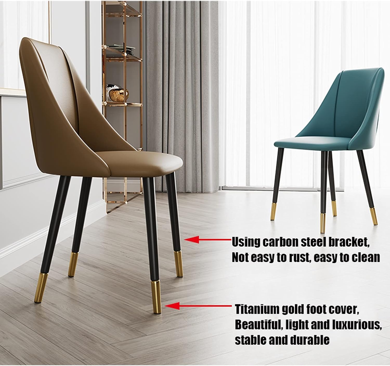 Dining Chair Kitchen Dining Room Furniture Chairs Matte Suede Leather Dining Chairs for Living Room Desk Patio Terrace Office Kitchen Lounging Cafeterias (Color : Yellow)