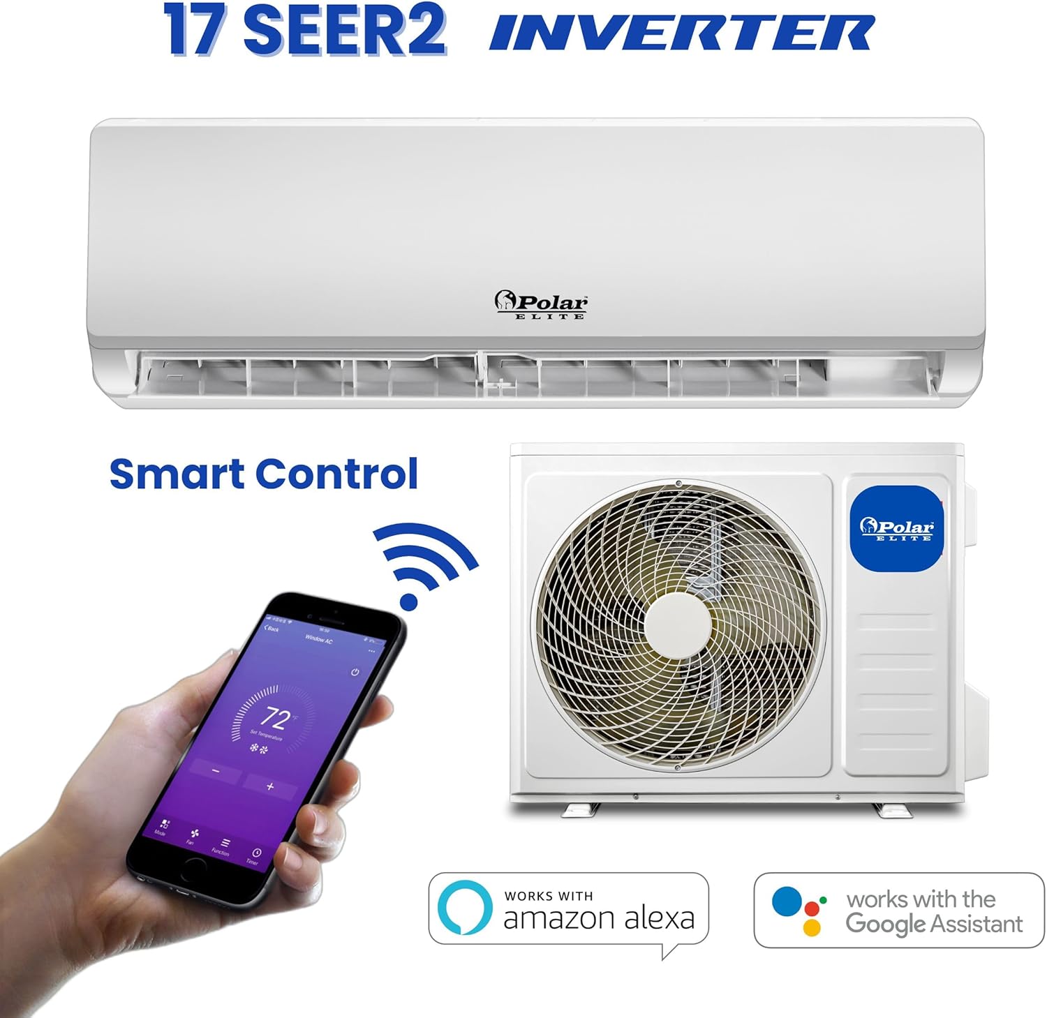 24,000 BTU 2-Ton Ductless Mini Split Air Conditioner with Heat Pump, 208/230-Volt, 17 SEER2 Inverter, with 16.4 ft. Lineset & Installation Kit, 2-Year Warranty