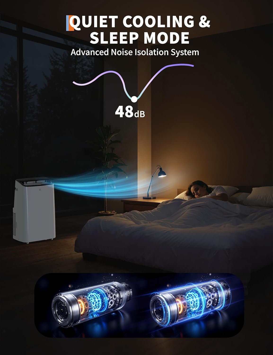 14,000 BTU Portable Air Conditioner, 3 in-1 Standing AC Unit with Dehumidifier and Fan, Remote and LED Touch Panel, Sleep Mode, Window Kit, Cools up to 750 Sq.Ft., Quiet Operation, Black Top