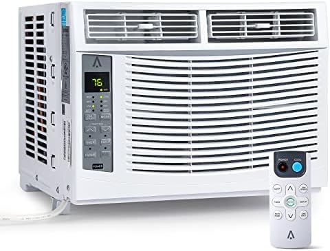 6000 BTU Window AC Unit - Quiet 51dB Air Conditioner for Rooms Up to 150 Sq.Ft, 11 EER Energy Efficient Cooling with Easy Install Kit & Washable Filter (Fits 23